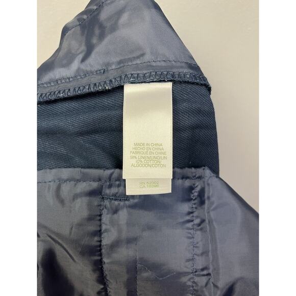 Liz Golf Shorts Size 14 Linen Mom Audra High Rise Waist Modest Flat Front Blue - Picture 4 of 7